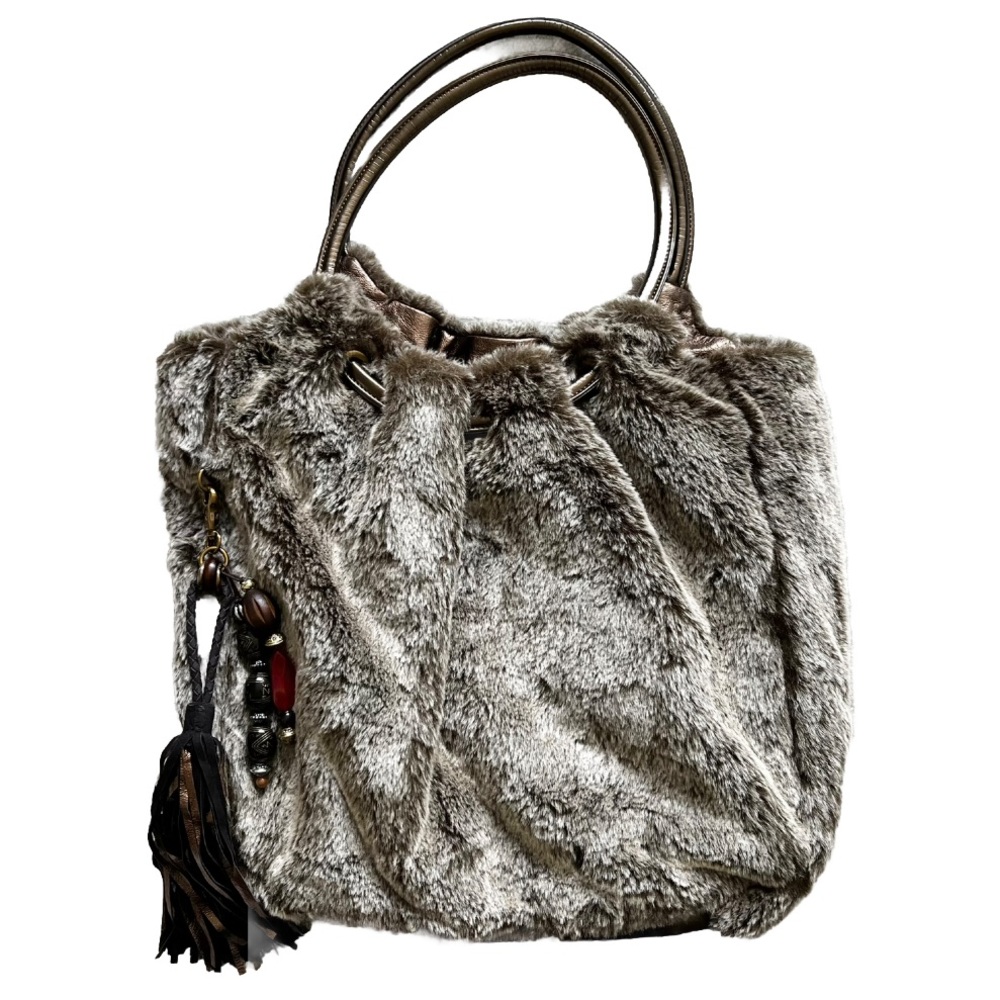 HOBO INTERNATIONAL DRESSED TO CHILL FAUX FUR BAG MODERN CHIC BOHO TRENDY
